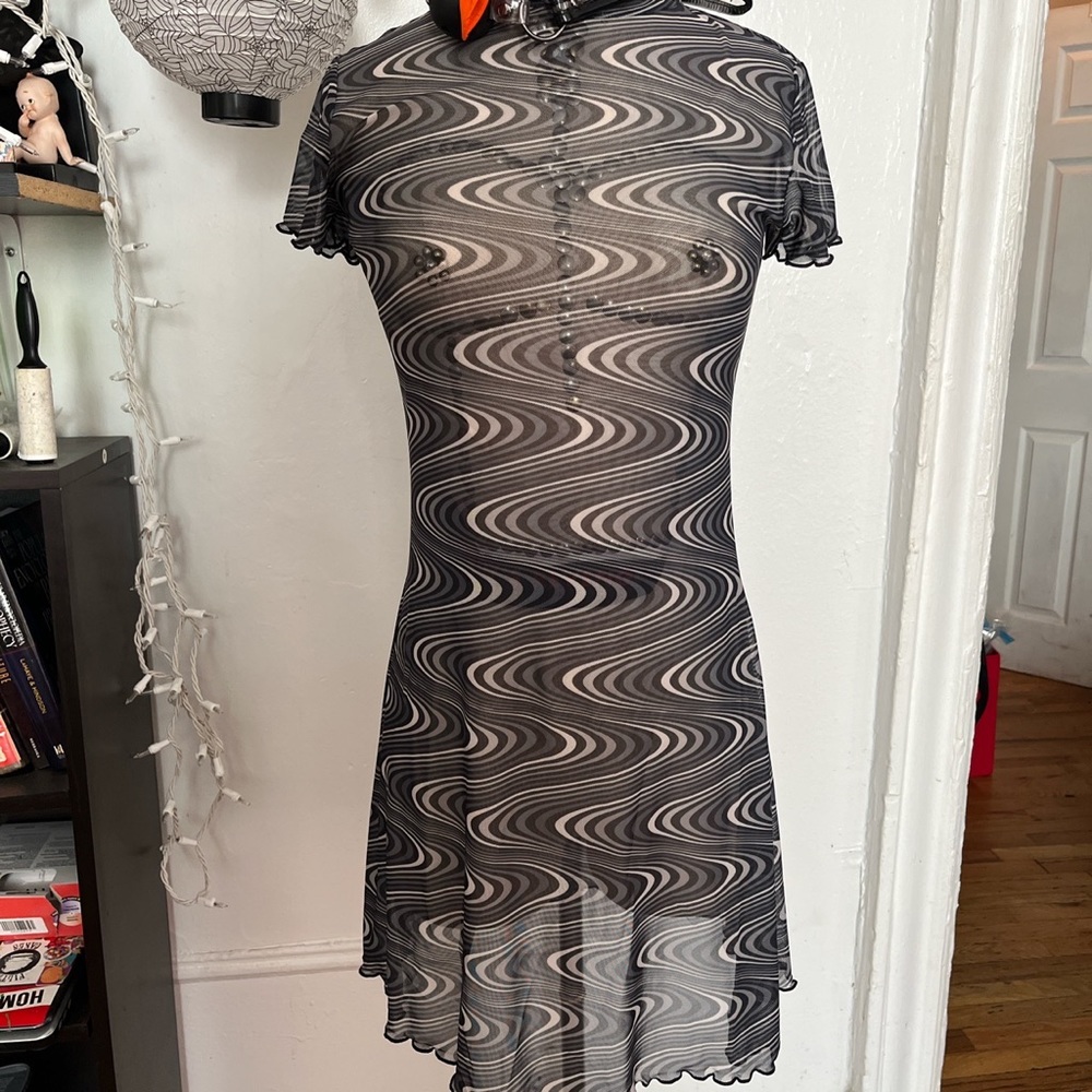 CURREBT MOOD X DOLLS KILL TRIPPY MESH DRESS S